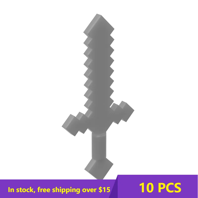 

10PCS MOC Assemble Particle 18787 pixe sword Building Blocks Kit Replaceable Part DIY Education Toys For Children Gifts