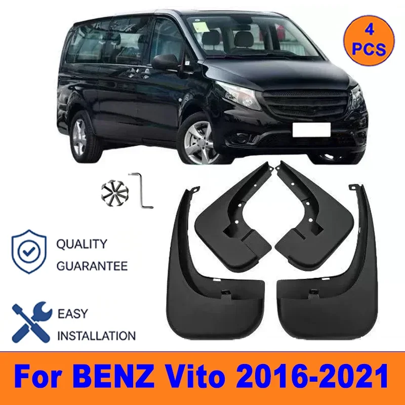 

4Pcs Mud Flaps For BENZ Vito 2016-2021 - Splash Guards Front & Rear Wheel Fender Mudguards Car Exterior Protection Accessories