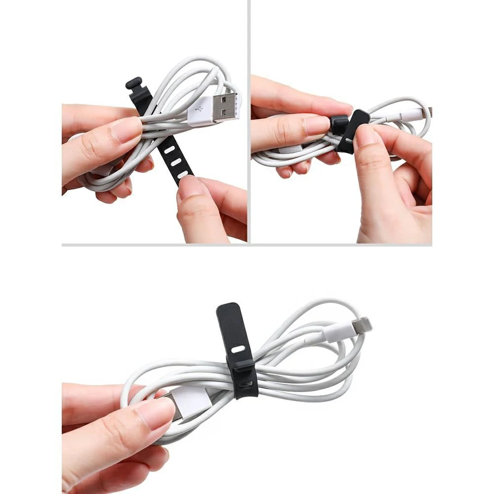 9cm Extra Long Winder Reusable Silicone Fastening Cable Strap Tape Soft Wire Organizer Management Earphone Date Cable Tie Cord