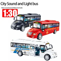 1:30 Inertia Sliding Campus Bus Car Model Simulation Sound and Light Music Educational Toy Bus Car Toy Children's Birthday Gift