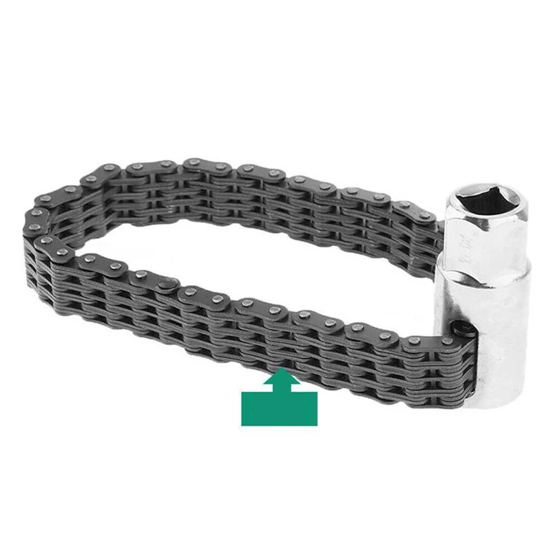 

Engine Oil Filter Wrench Heavy-Duty Ratchet Chain 44 Or 52 Knot Double Chain Belt With 1/2 Socket Disassembly Motors Repair Tool