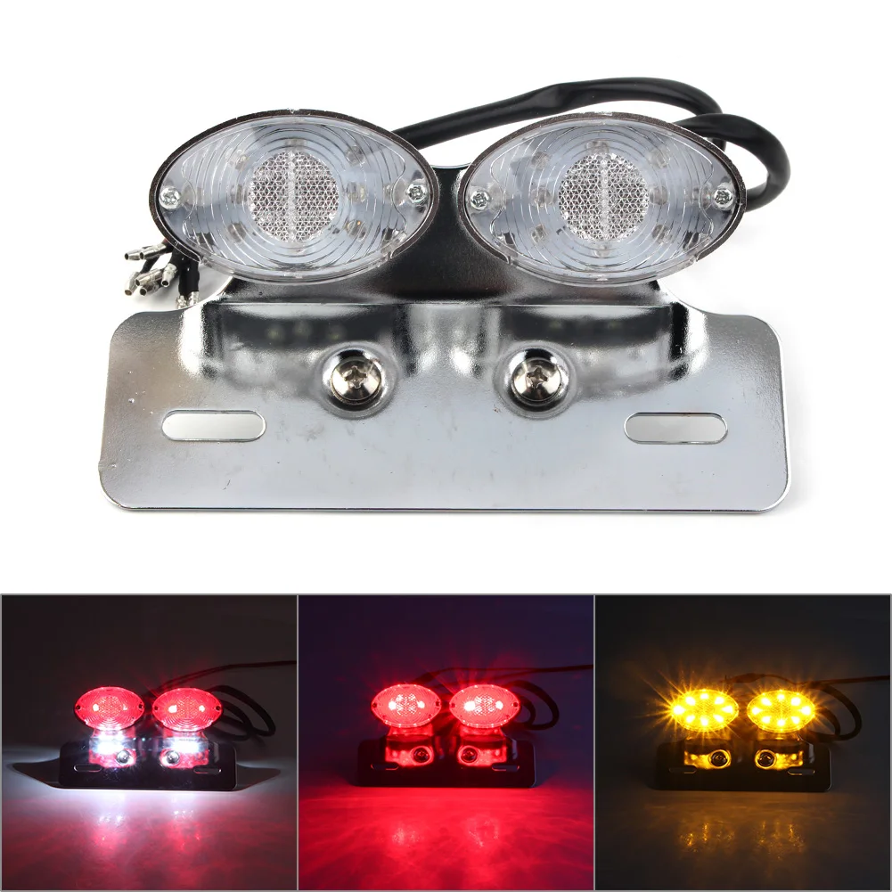 Motorcycle Multi Functional Cat Eye Tail Light w/ Bracke For Harley For Honda For Kawasaki For BMW For Yamaha For Suzuki etc.