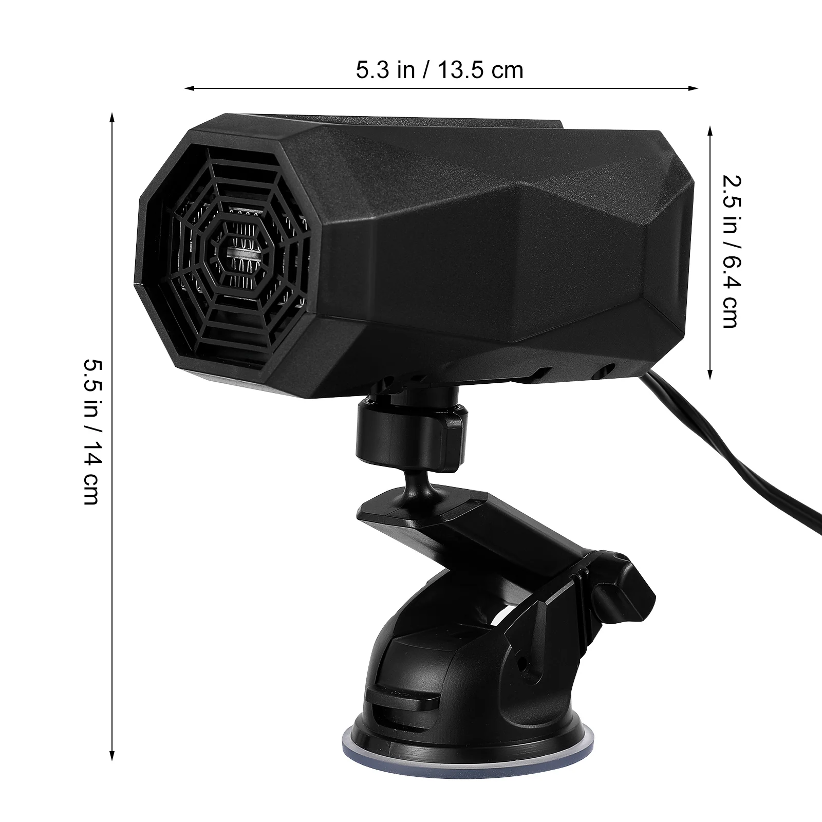 

Car Heater Portable Electric Heating Fan Fast Defrost Suction Cup Adjustable Angle Windscreen Heater Fan Vehicle Defroster Low