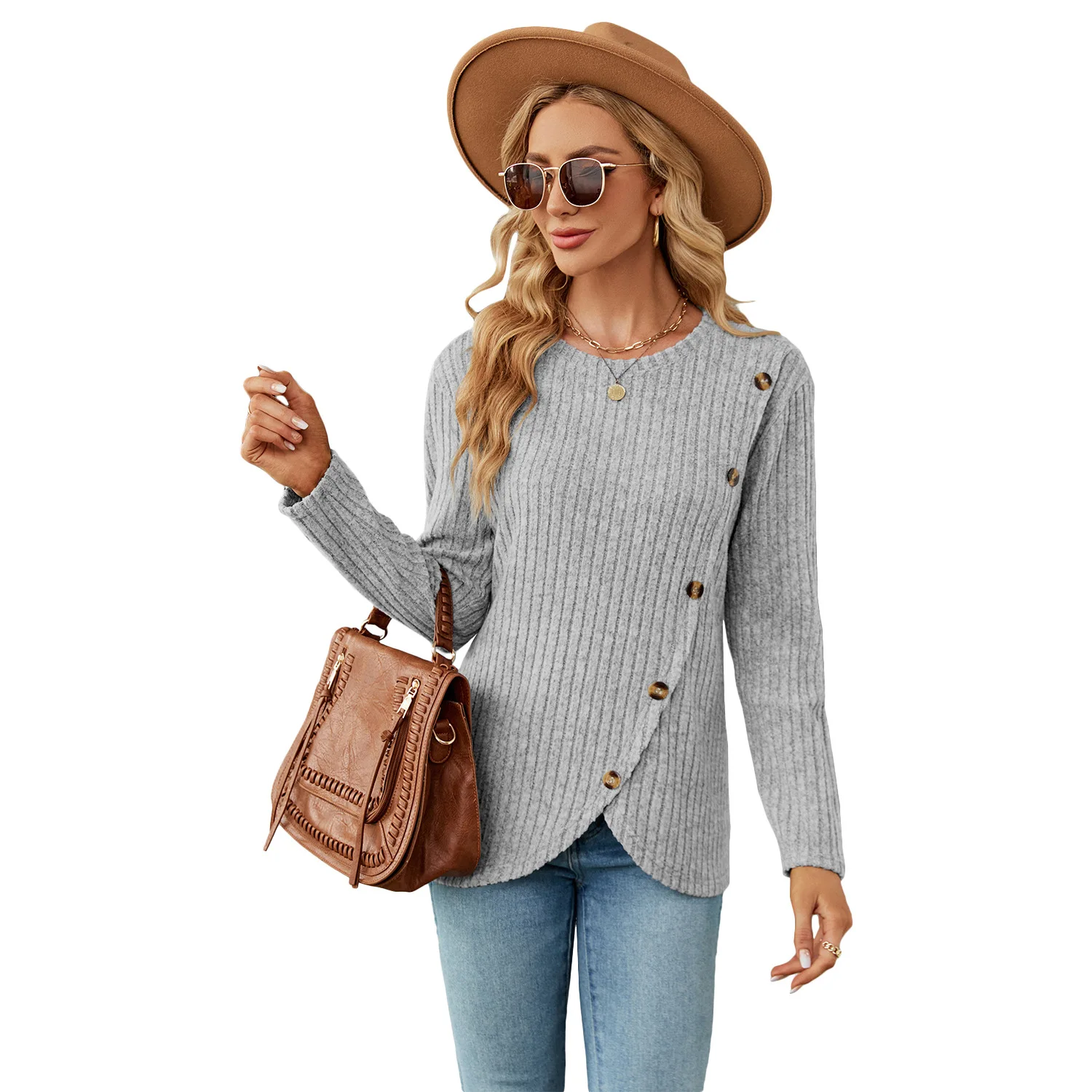

Women's Sweater Autumn Woman Clothing Knit Pullovers For Women Elegant Knitwears Green Gray Black Long Sleeve Top Female Clothes