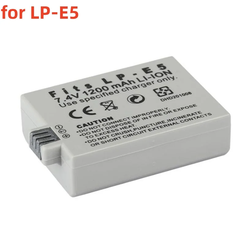 

1200mAh LP-E5 LP E5 Li-ion Camera Battery For Canon EOS 450D 500D 1000D Kiss X2 X3 F Rebel XS XSi T1i Rechargeable Battery