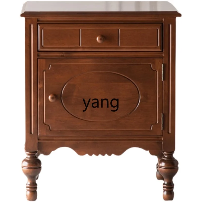 

LH retro bedside table bedroom solid wood storage home bedside storage