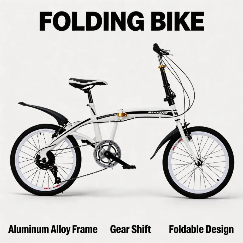 

20 Inch Folding Bicycle - Compact & Portable Lightweight Easy To Fold Ideal for Urban Commuters Perfect Gift for Adults Bike