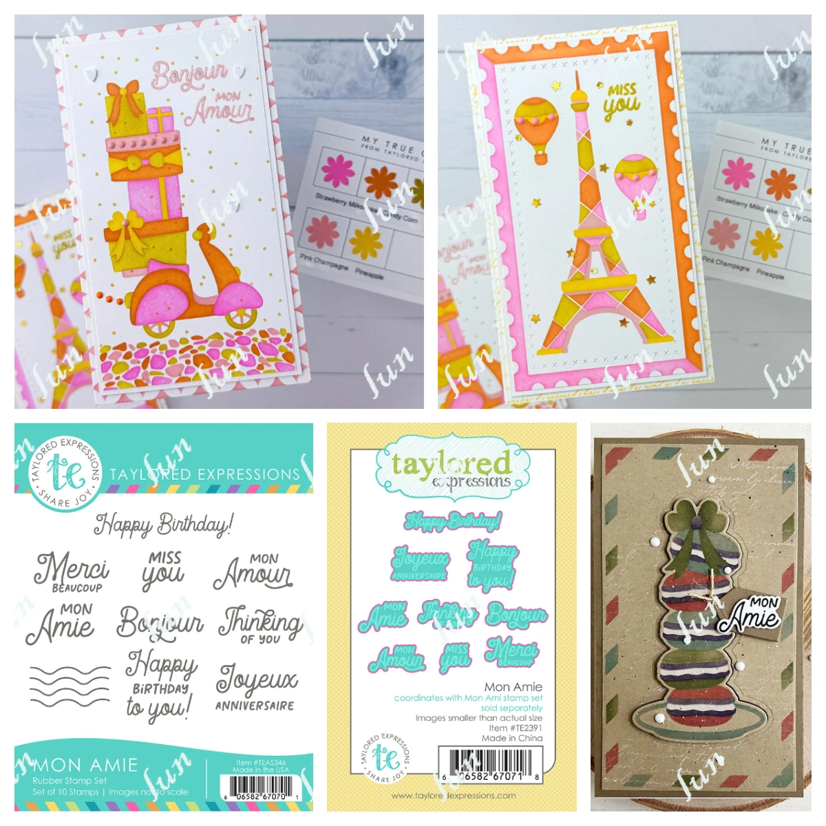 

Mon Amie Sentiments Clear Stamps and Dies Set Handmade Greeting Card Metal Cutting Die Punch Mold DIY Making