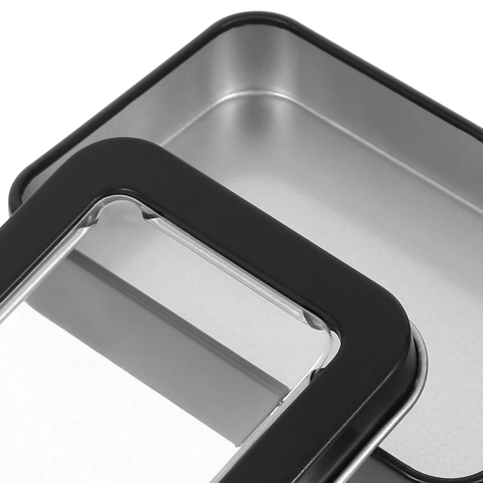 

2Pcs Small Tin Box Clear Window Portable Size Jewelry Badge Tins Practical Texture Rounded Edges Comfortable Hand Feeling