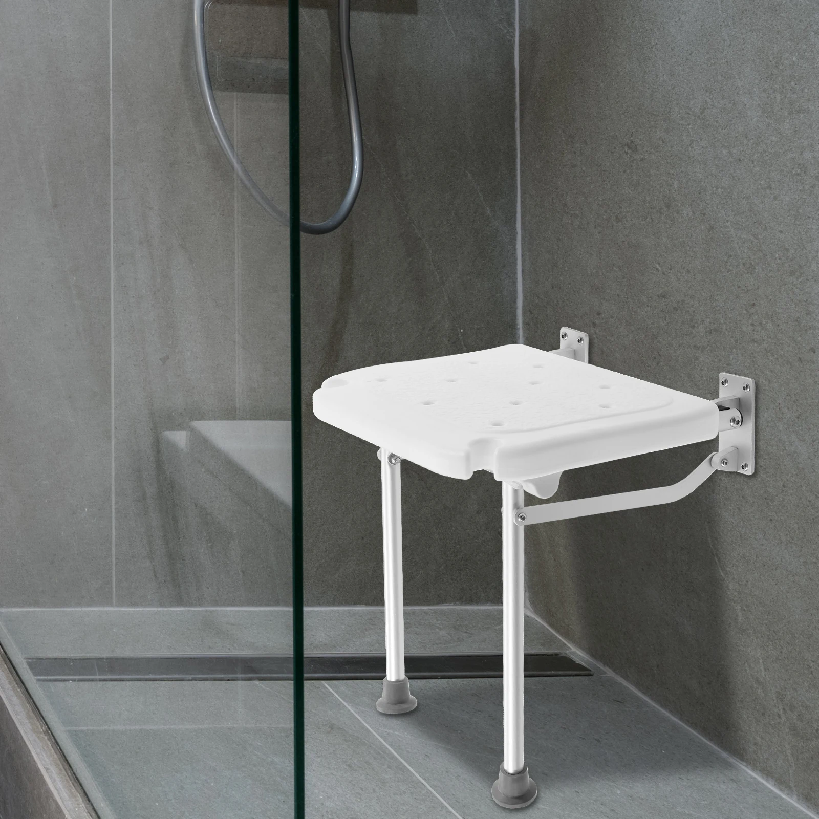 Folding Shower Seat for Wall Mount, Bath Chair Shower Stool Folding Shower Seat for Elderly, Pregnant Women, Disabled Maximum