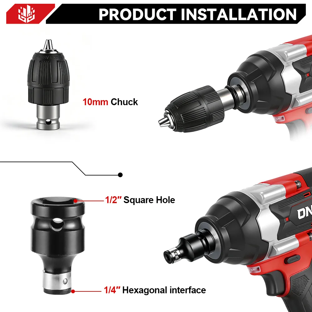 ONEVAN 1800N.M Drehmomentstarker bürstenloser elektrischer Schlagschrauber 1/2 Zoll Akku-Bohrschrauber Autoreparatur-Elektrowerkzeug für Makita 18V Akku – Detail 10