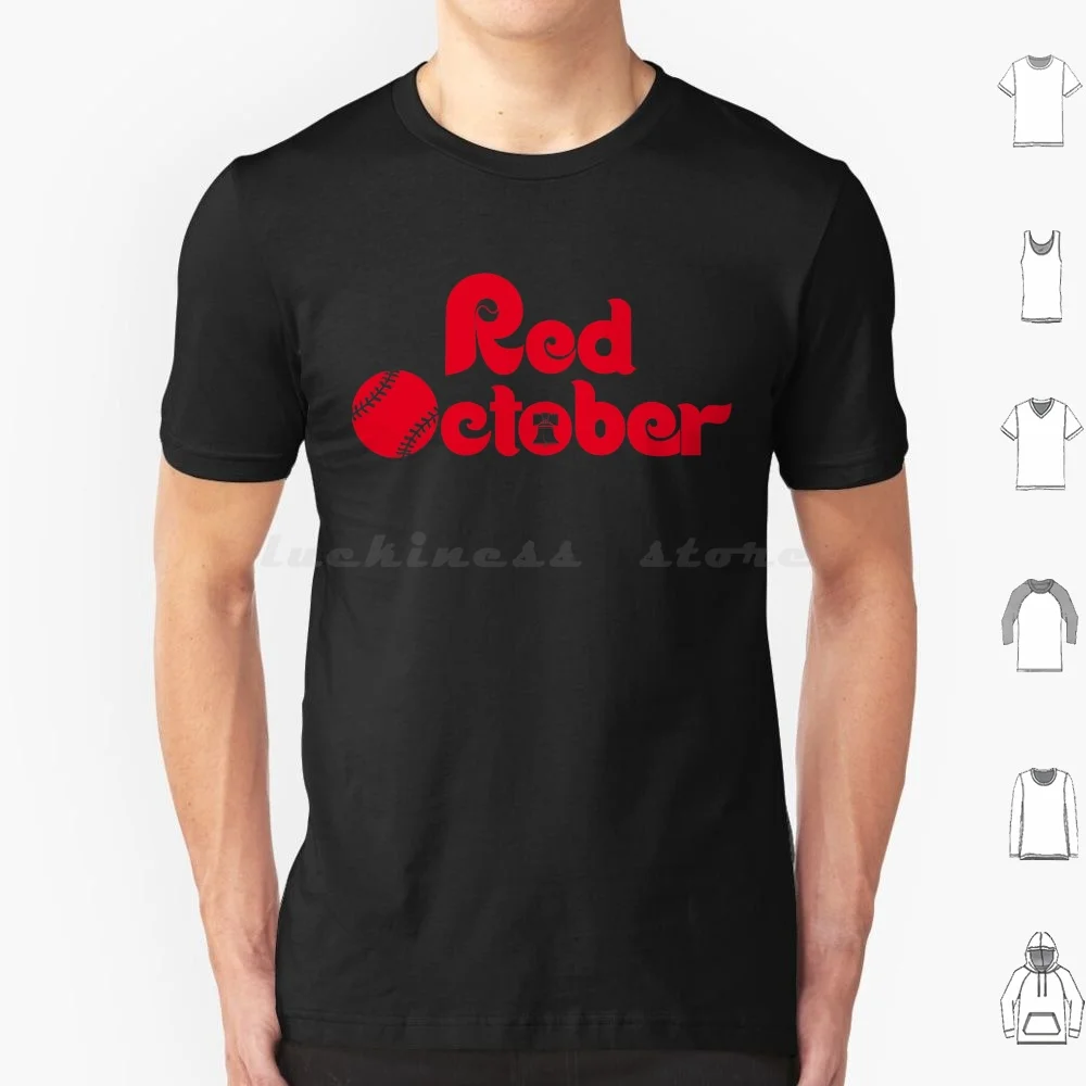 Red October Philly Philadelphia Baseball Vintage T Shirt Cotton Men Women DIY Print Christmas Xmas Funny Christmas Funny Xmas