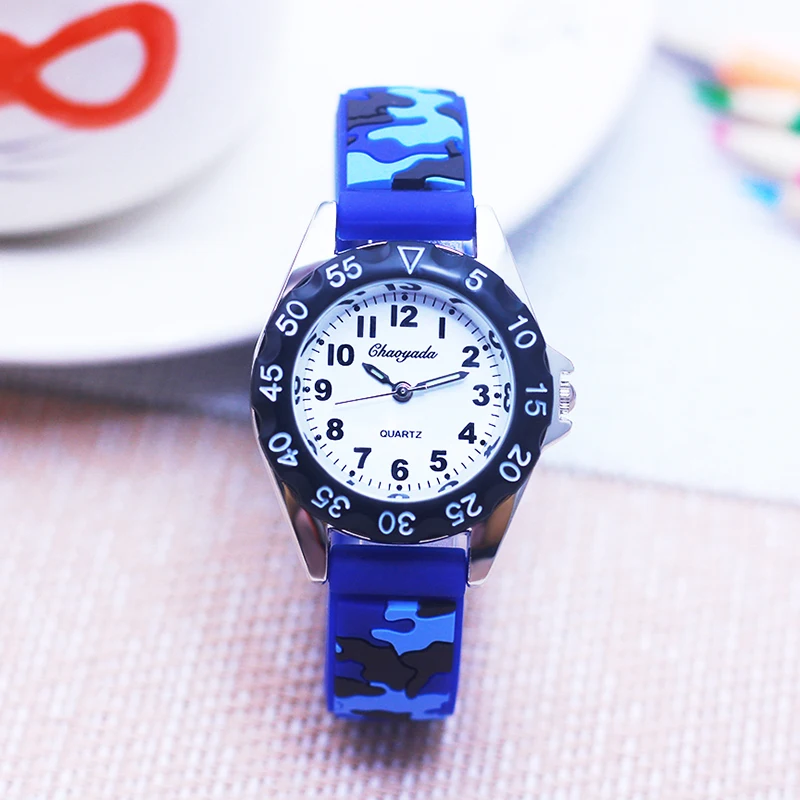 2025 new sale children boys cool military camouflage silicone watches students study time supplies electronic watch waterproof