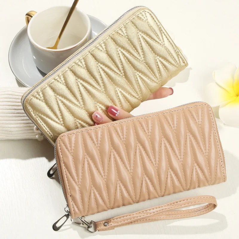 

Женский кошелек на молнии, стильный кошелек, большой емкости для хранения мобильного телефона, мягкий кошелек с зажимом для пикапа