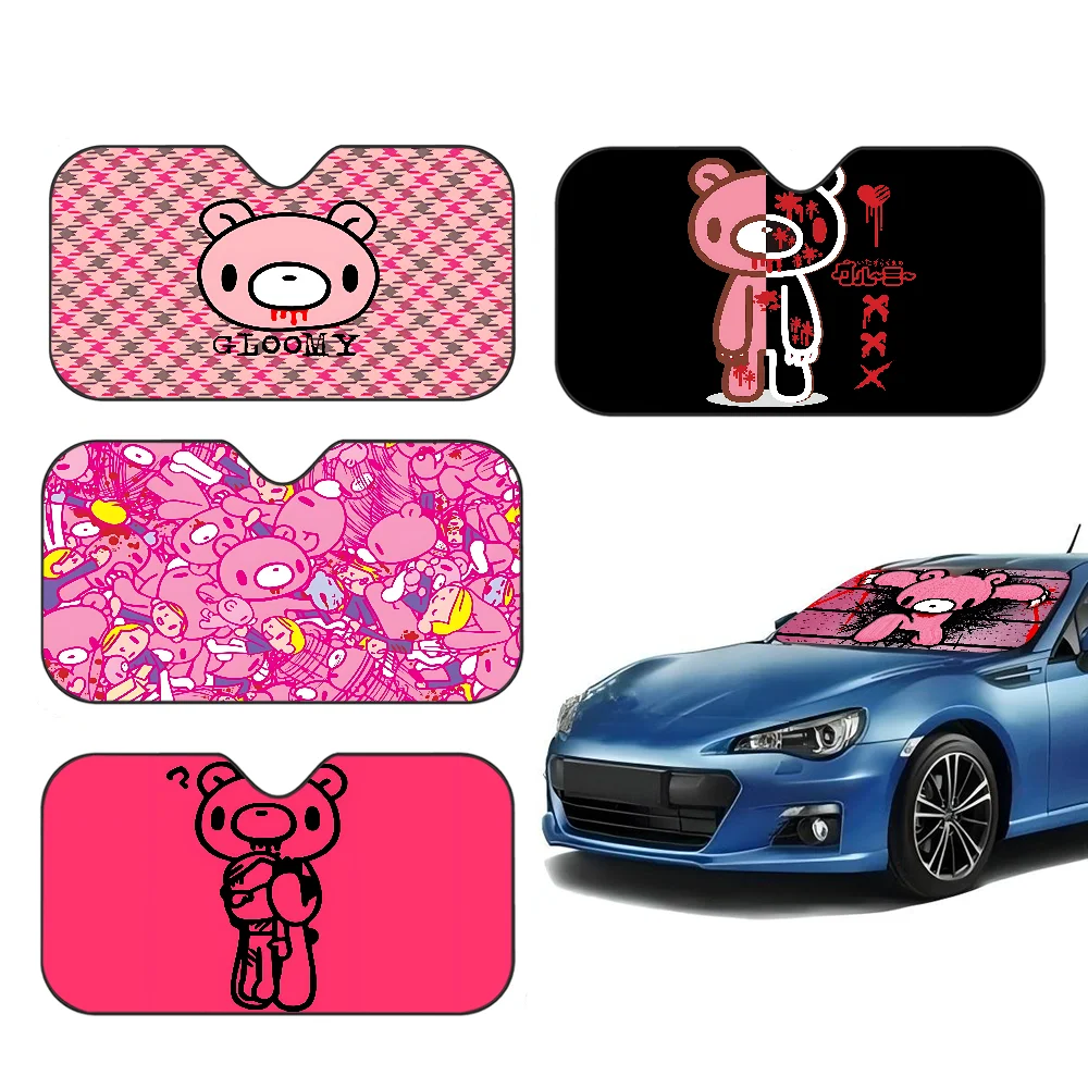 Cute G-gloomy Bear Car Windshield Foldable Sun Shade Cover Block Reflector Portable Breathable Anti UV Protector Screen