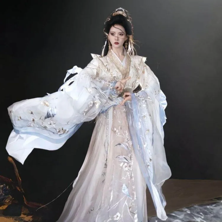 

Hanfu Improved Wei Jin Style Embroidery Heavy Craft Fairy Spring Summer Hanfu For Women Super Fairy Cospaly Costume