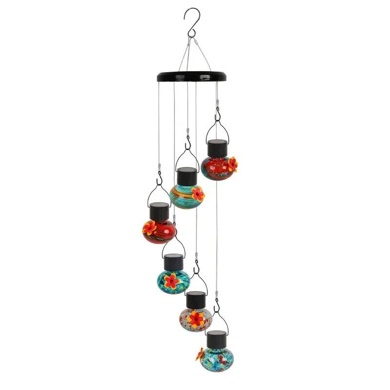 

Bird feeder, new solar bird feeder, outdoor courtyard hanging glass hummingbird