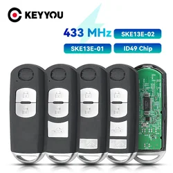 KEYYOU 433Mhz 2/3/4 Buttons Smart Remote Control Key ID49 Chip for MAZDA CX-3 Axela CX-5 Atenza Model SKE13E-01 SKE13E-02