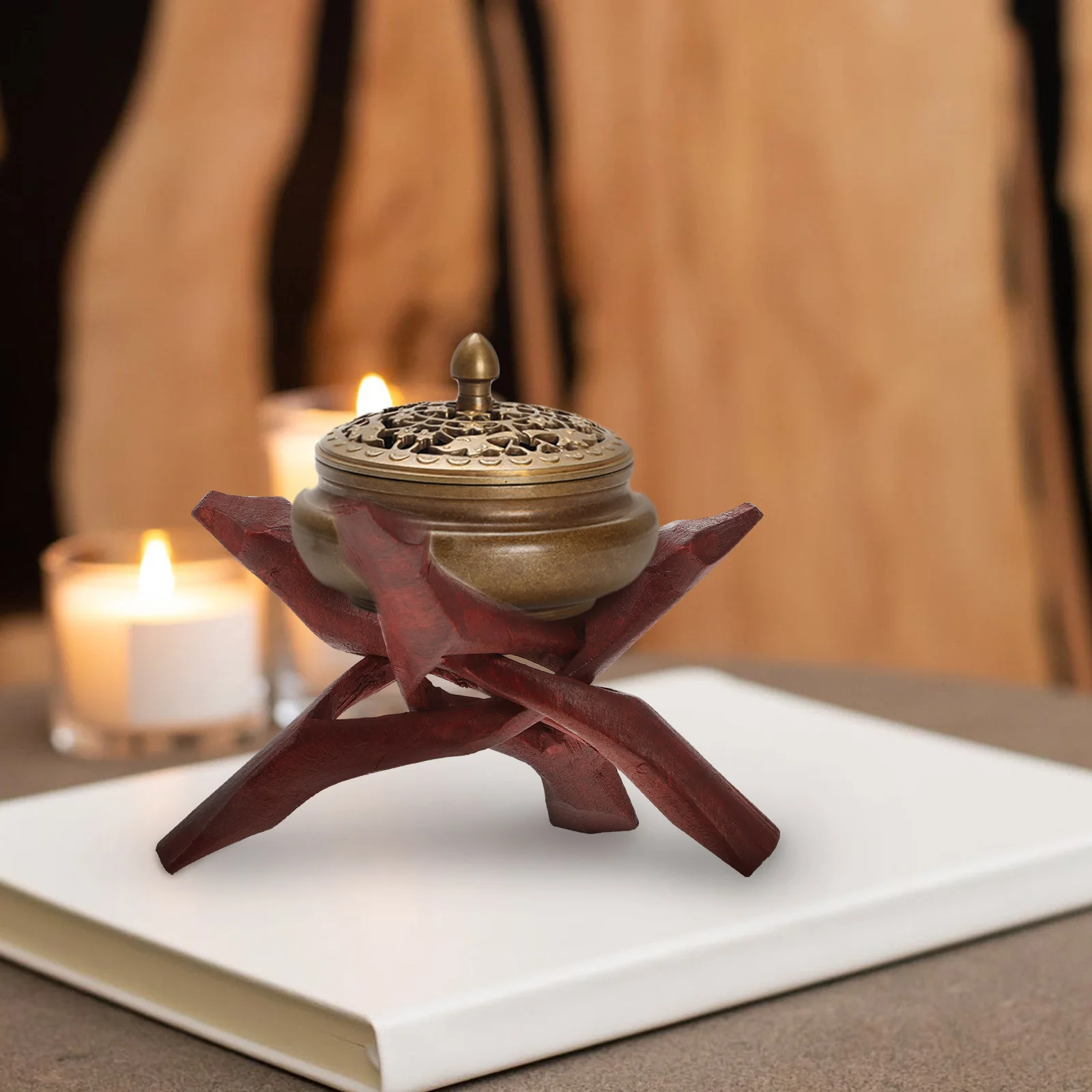 Pflanzenständer Abalone Muschelhalter Monitorständer Indoor Holz Dekor Stativ Display Rack