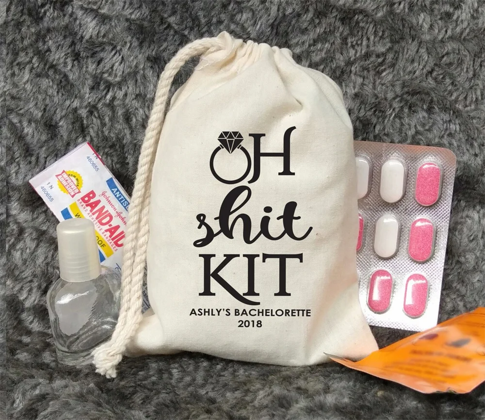 

25PCS Bachelorette Party Favor Bags-Oh Shit Kit-Custom Bachelorette Hangover Kits-Customized Recovery Kits-Bach Party Bags-Bach