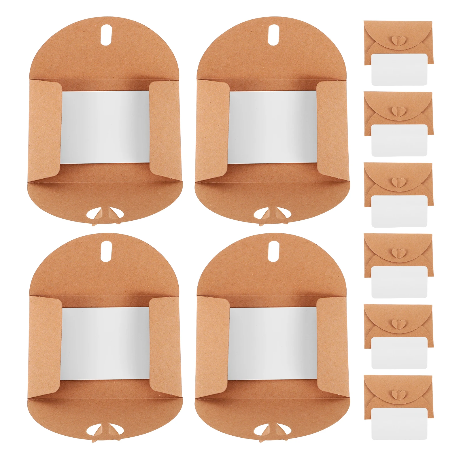

20pcs Mini Kraft Envelopes With Blank Greeting Cards Heart Clasp For Festive Holidays Wedding Party Favors Brown Small Envelopes