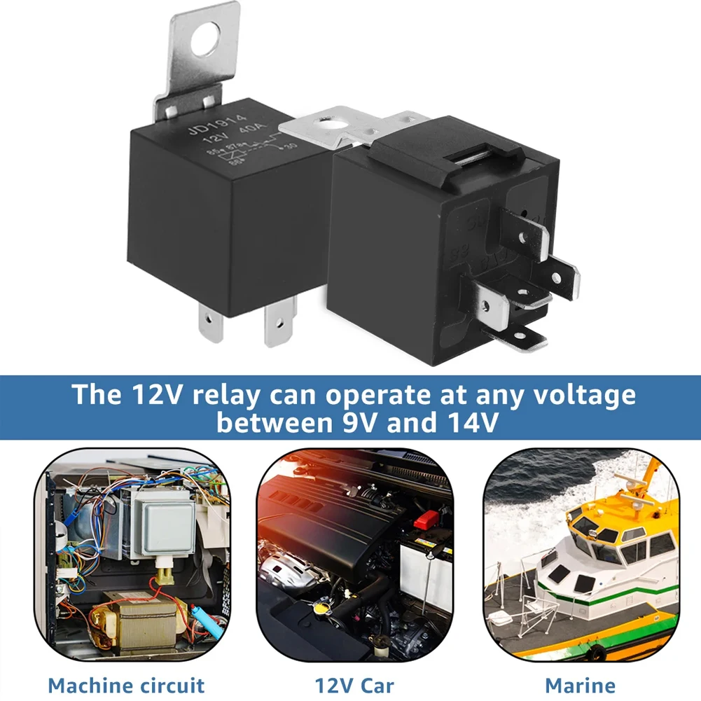 Reliable 40A Waterproof Relay for Automotive Use Perfect for Headlight and Fog Light Control in DC 12V/24V Systems