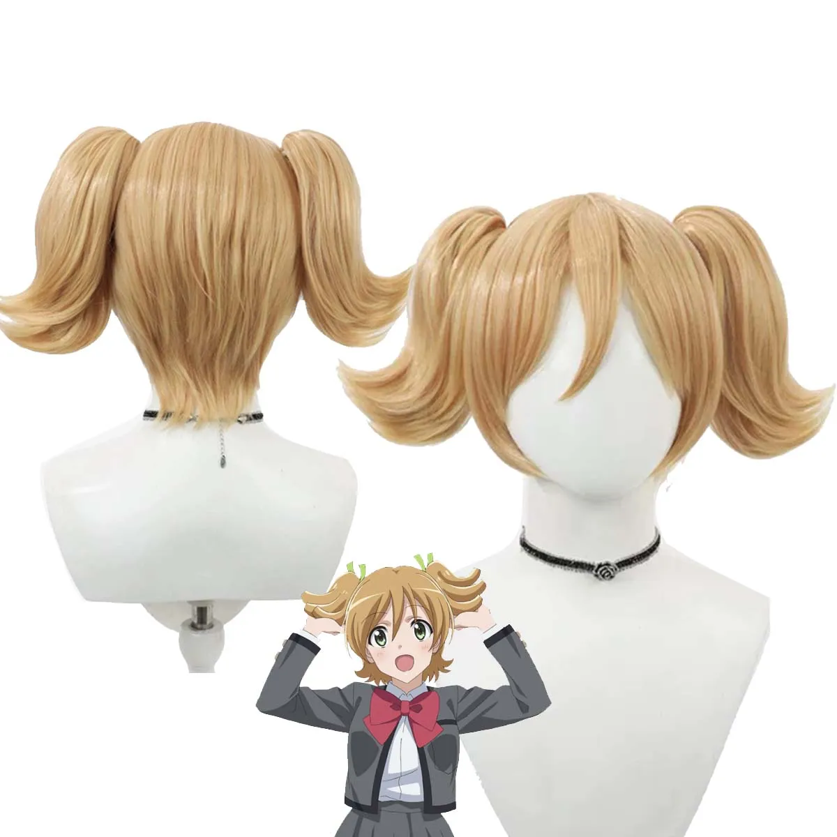 Women Anime Revue Starlight Cosplay Daiba Nana Blonde Heat Resistant Synthetic Hair Wig