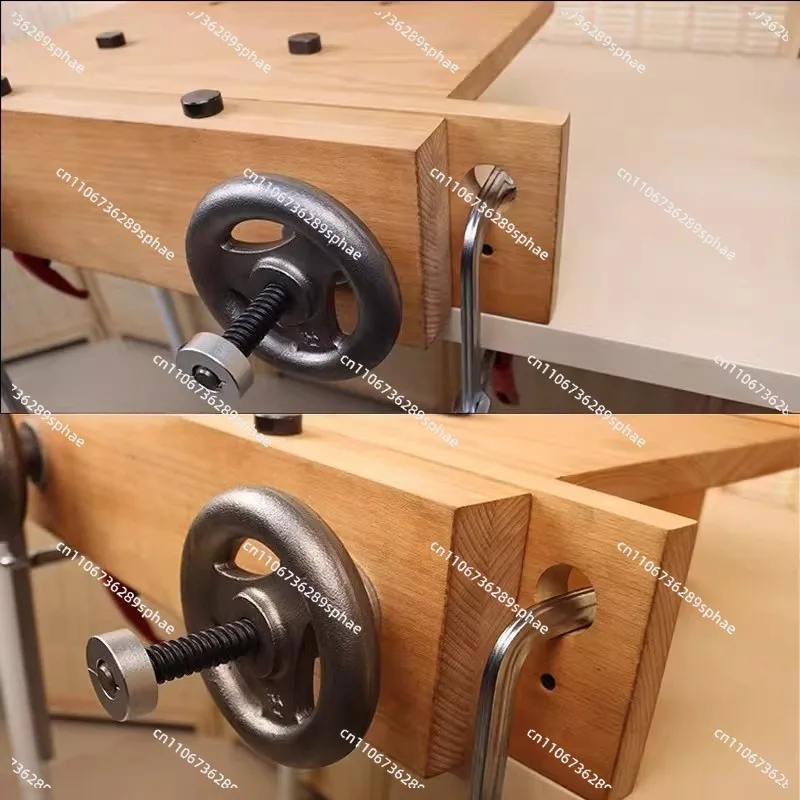 Woodworking table workbench Tabletop double-wheel vise operation table