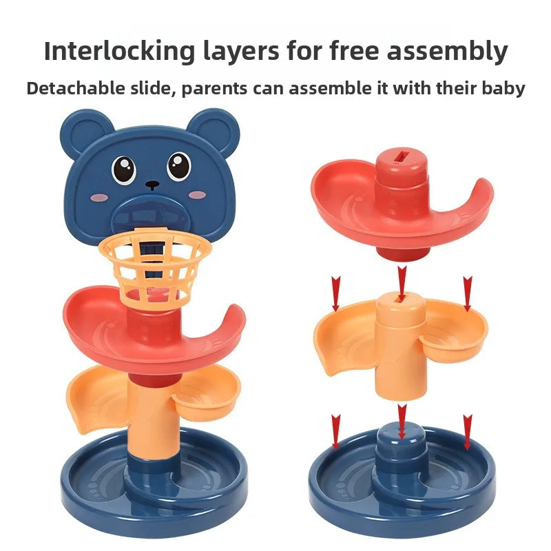 Tour d'empilage de boule sur chenilles à 3 à 9 niveaux, jouet d'apprentissage précoce pour bébé, Puzzle éducatif rotatif pour enfants, jouet cadeau pour garçons et filles