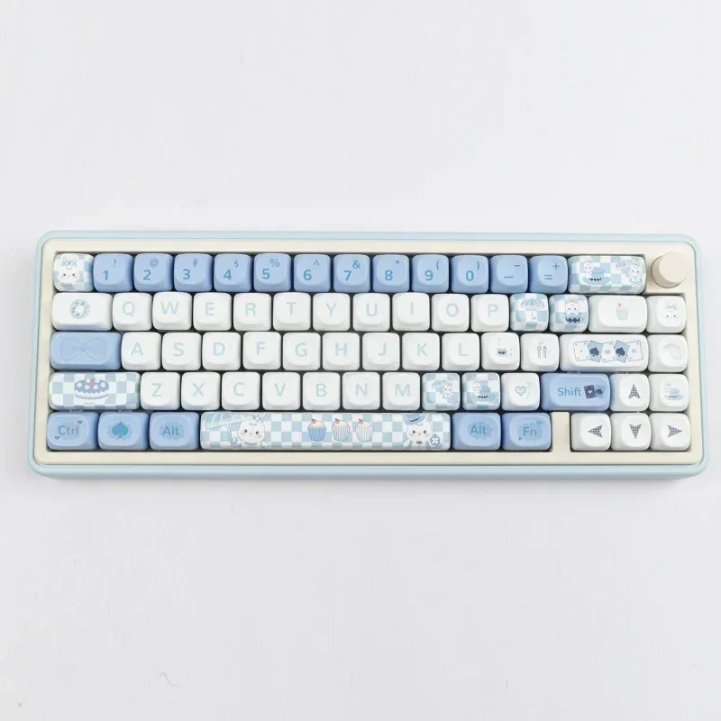 Imagem -04 - Teclas Alice Coelho Moa Perfil Chave Boné Mac Quadrado Sublimação Térmica Teclado Mecânico Keycaps Acessórios de Teclado 144