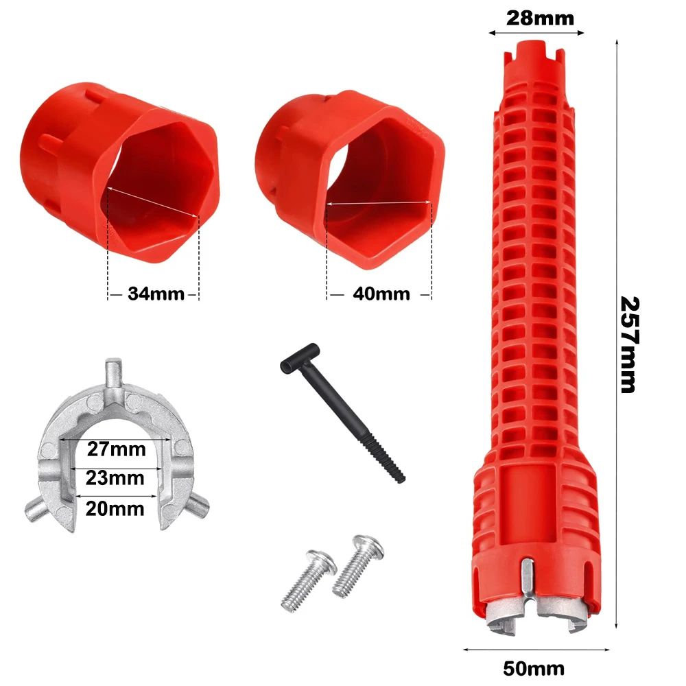 8 In 1 Multifunctional Sink Wrench Repair Plumbing Equipment Tool Wrench Faucet Key Wrench Kitchen Bathroom Wrench Tool Set