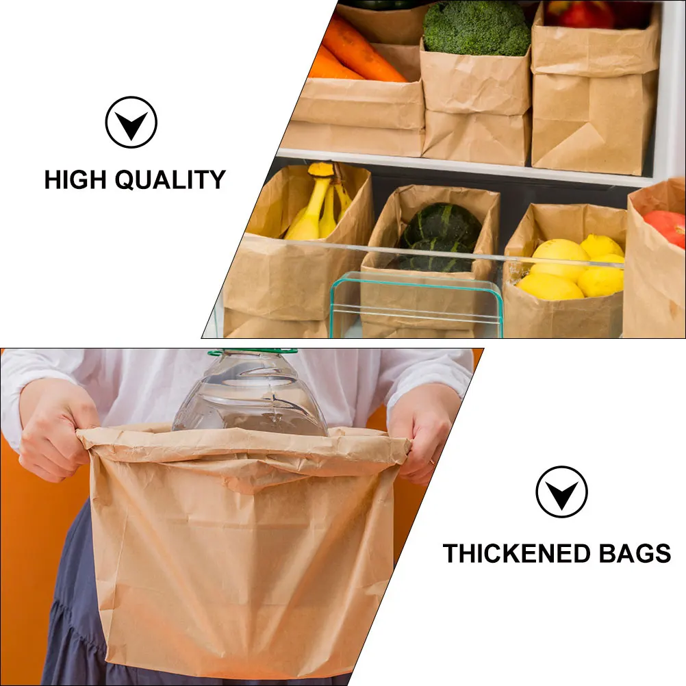 

20Pcs Kraft Paper Bread Bags Thickened Oilproof Baking Snack Packing Storage Pouch Light Brown Practical