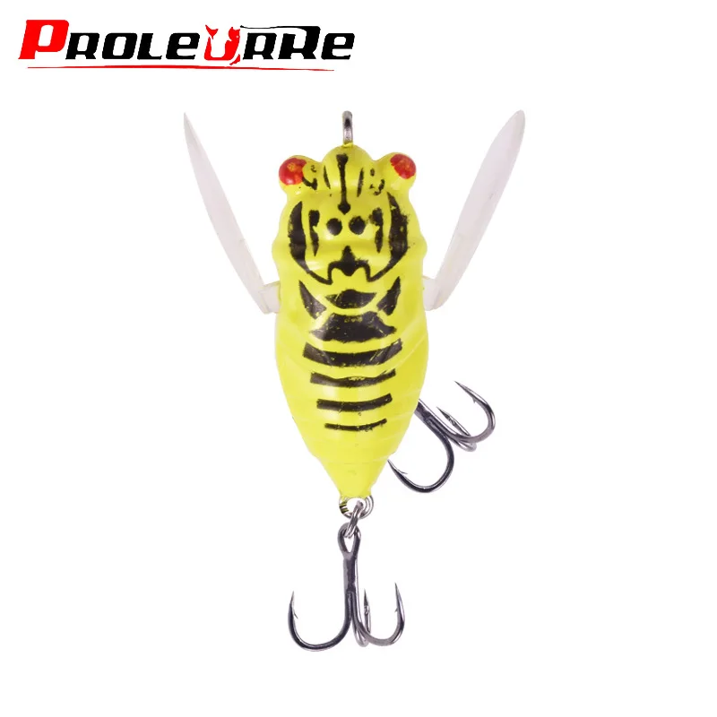 1 Pcs Top water Cicada Fishing Lure 6g 4.8cm Soft Wing Wobblers Tackle Artificial Ladybug Bait With 8# Hook​s for Bass Pike