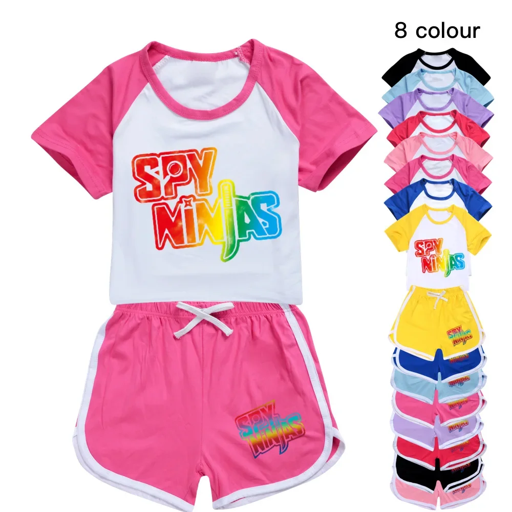 

Girls Boys Summer Clothing Set 2024 SPY NINJAS Kids Sports T Shirt +Pants 2-piece Set Baby Clothing Comfortable Outfits Pyjamas