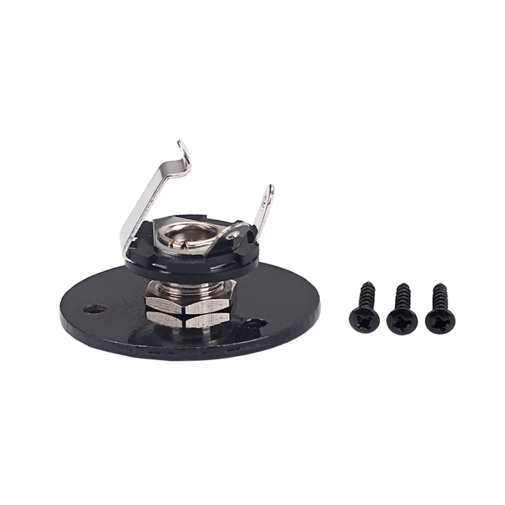 

1Pcs Durable Black 1/4 Inch Guitar Jack Plug Socket Pickup Input Output Jack With Plate And Screws For Electric Bass Guitar