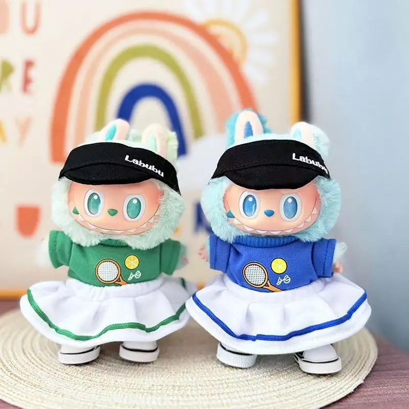

Одежда Labubu, теннисная одежда, юбка, спортивная одежда для куклы Labubu 17 см, платье для игрового дома, детский подарок ﻿