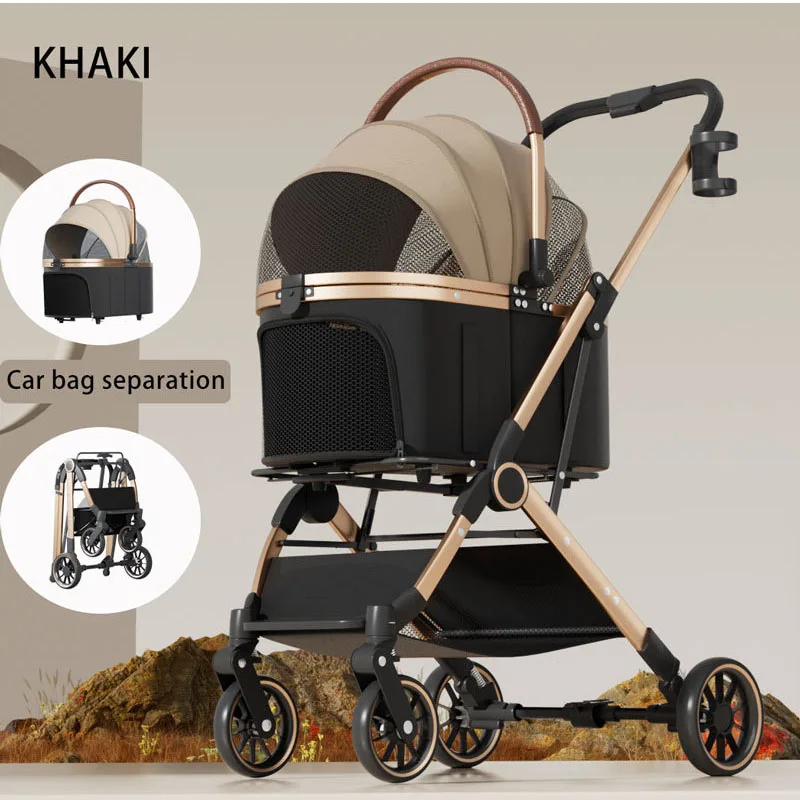 Pet Stroller for Cats Dogs Detachable Carrier Pet Stroller Foldable Compact Pet Travel Stroller for Small Medium Pets