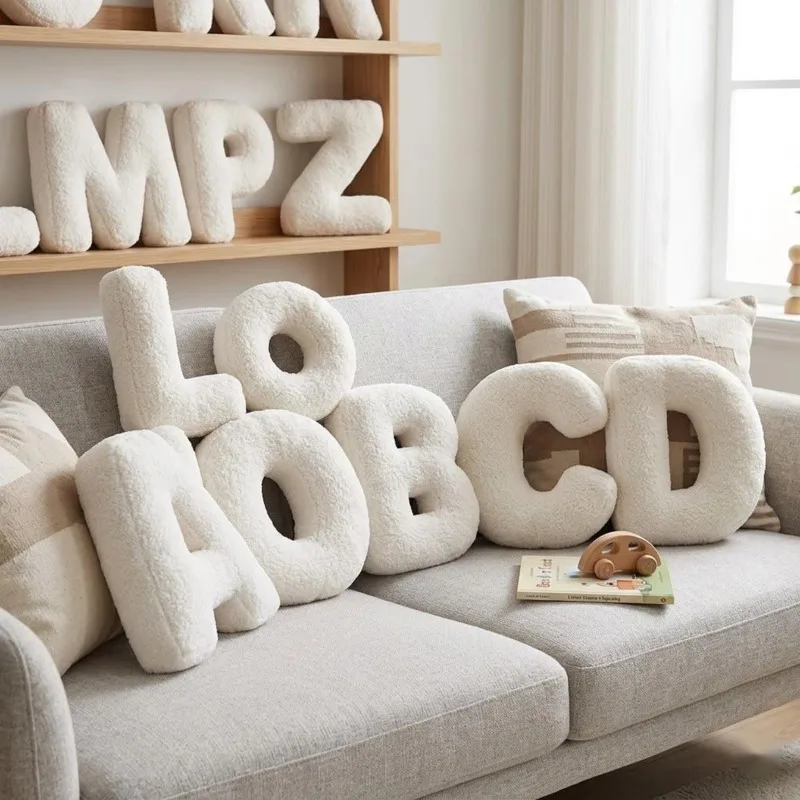

26 Letter Plush Alphabet Pillow Soft Abc Decorative Sofa Letters For Kids Room Photo Prop Birthday Christmas Cozy Gift