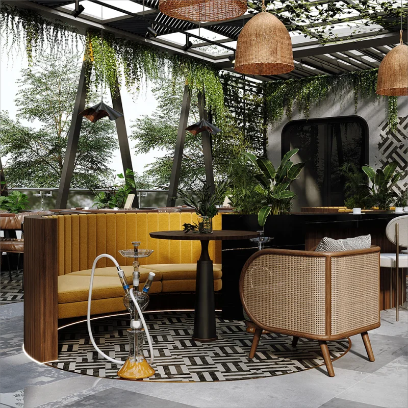 الراقية منحني أثاث المطاعم كشك مجموعات الجلوس مخصصة S-شكل مقهى مطعم الجداول والكراسي مقهى #3