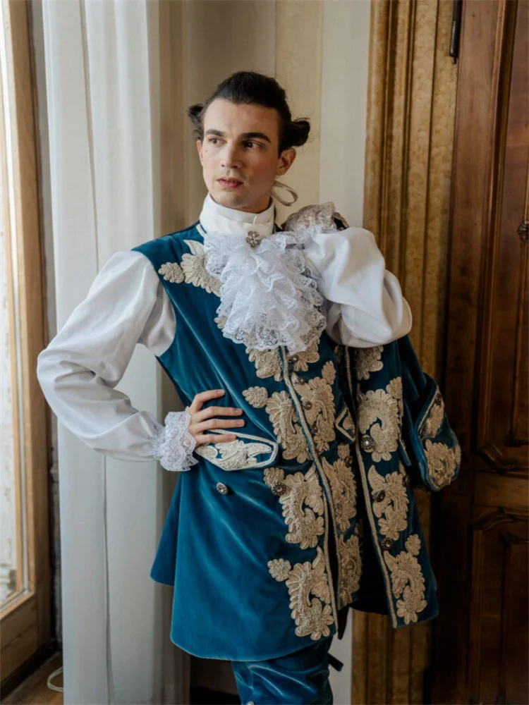 

1700s Men's Victorian Aristocratic Rococo Baroque Gentleman Tuxedo Costume Royal French Prince King Louis XVI Ball Gown
