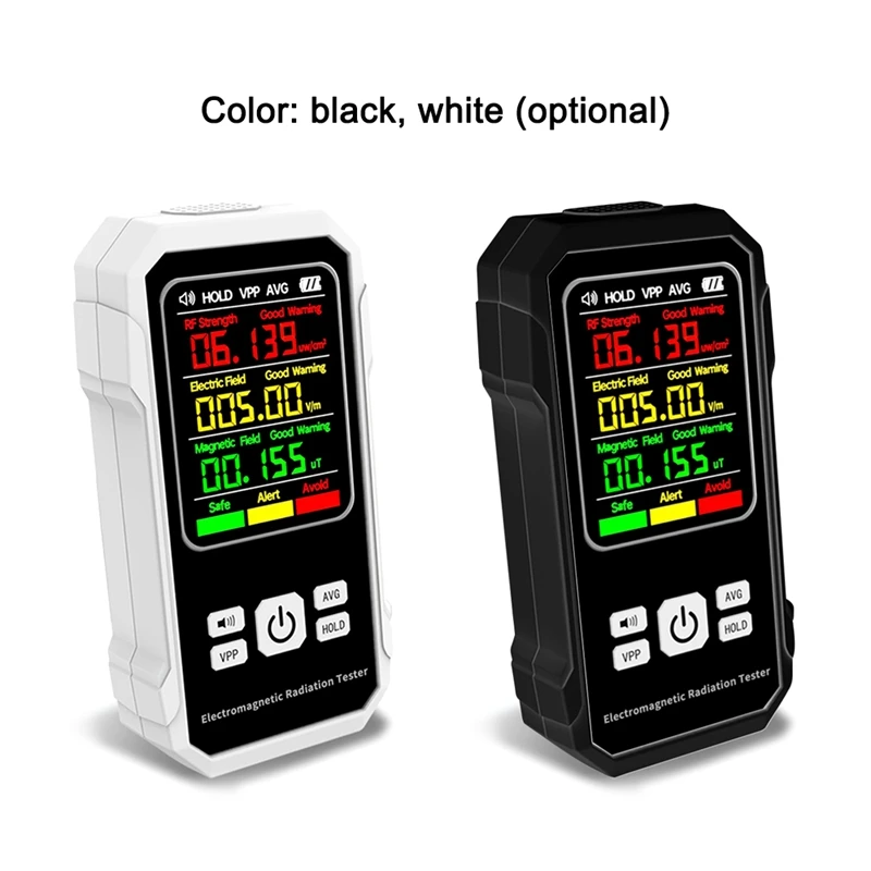 Elektromagnetische stralingsdetector Elektrisch magnetisch veldtester Meter RF-sterktedetectieapparaat met geluidsalarm