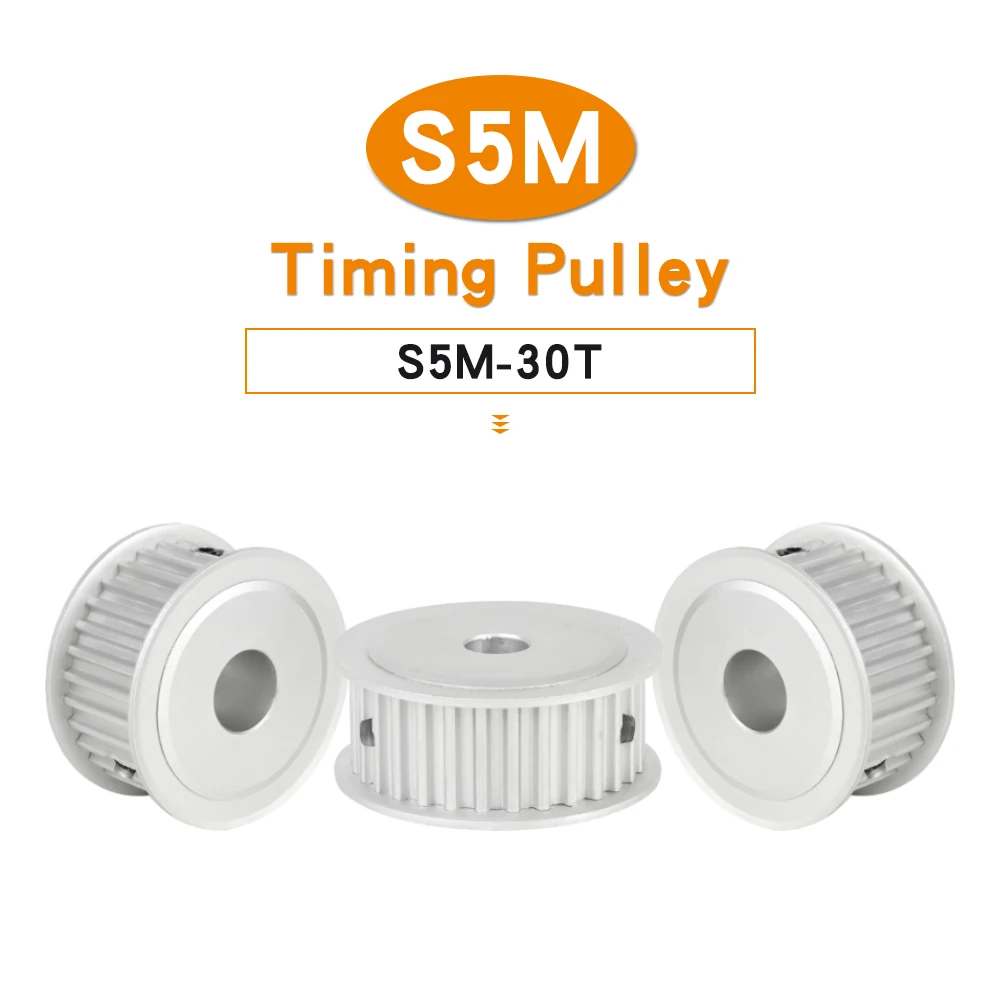 S5M 30T Timing Pulley 11/17/22/27mm Width Toothed Belt Pulley Bore 8/10/12/14/15/16/17/19/20mm 5mm Pitch STD5M Synchronous Belt