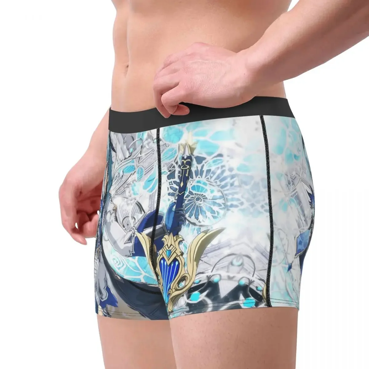 Genshin Impact Mobile Game Eula And Sword Underpants Cotton Panties Male Underwear Sexy Shorts Boxer Briefs