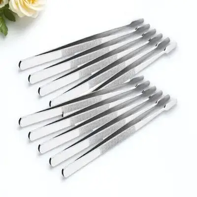 10 stks Rvs Fake Lash Pincet Ergonomische Precisie Tip Voor Wimper Extensions Sieraden Reparatie Stempel Verzamelen
