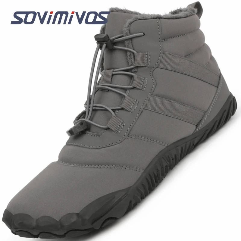 Heren Dames Snowboots Blote Voeten Schoenen Waterdichte Brede Neus Box Schoenen Minimalistische Zero Drop Zool Katoenen Laarzen Sneakers