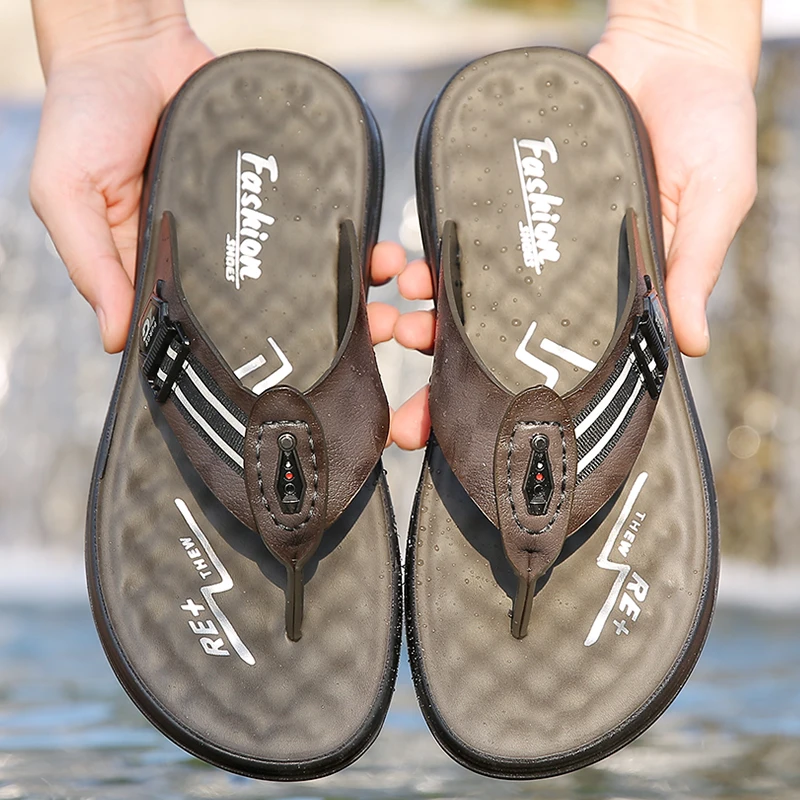 Men's Summer Fashion Comfortable Thong Slippers Soft Bottom Anti-Slip Trendy Beach Shoes-902 image 2