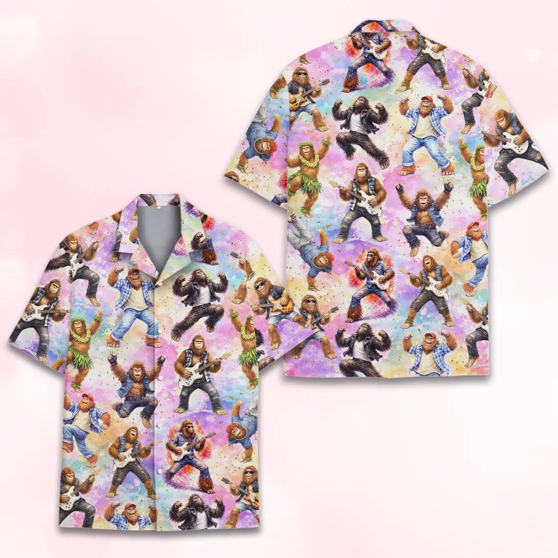 Camisa hawaiana con estampado de animales divertidos para hombre, camisa informal de verano de manga corta con botones, camisa de playa retro con estampado de palmeras, camisa Aloha para fiesta