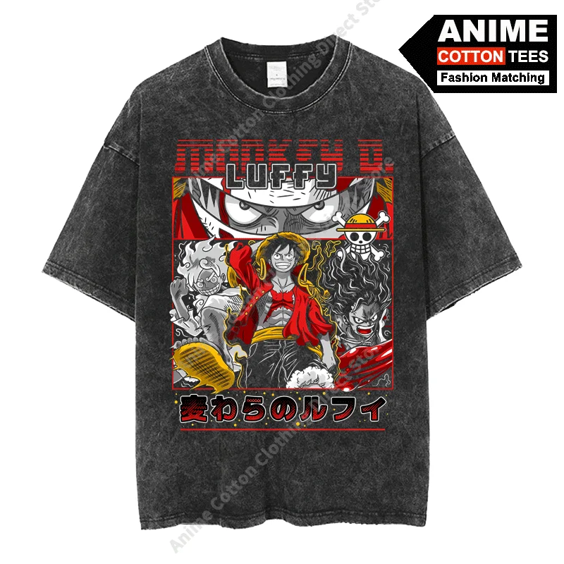 

Anime One Piece - Luffy T Shirt y2k Harajuku Street Men Women Short Sleeve Tops Cotton Vintage Casual Loose Tees