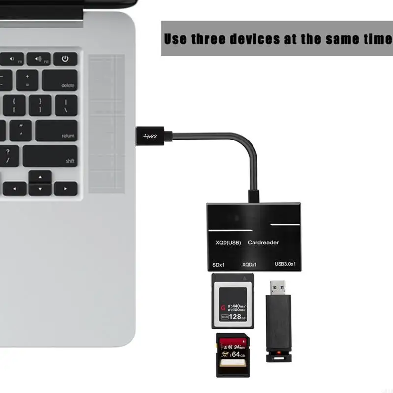 Kamera G8DB XQD Card Reader USB Hub Memory Card Reader Connector Fast Black