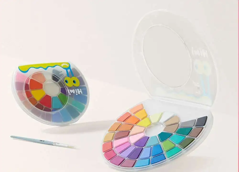 Watercolor Paint HIMI Small Snail Solid Powder Painting Paint Gouache Watercolor Painting Beginner Kindergarten Portable